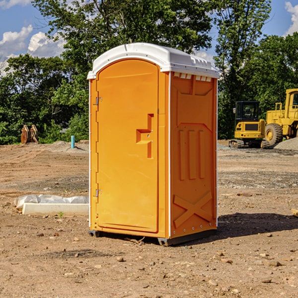 how often are the portable restrooms cleaned and serviced during a rental period in Andover Virginia